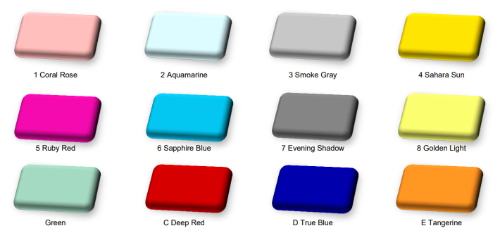 Colores básicos disponibles en vidrio laminado
